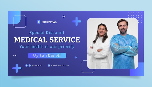 Gradient hospital template design