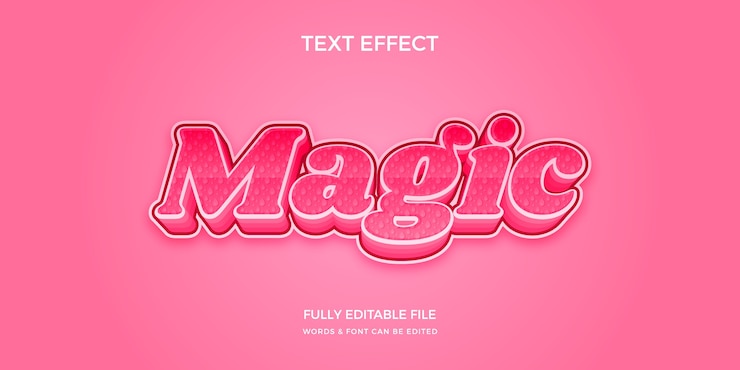 Free Vector gradient hot pink magic text effect