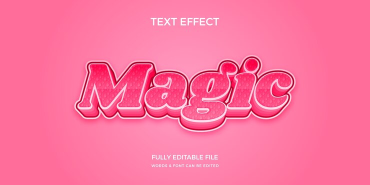 Free Vector gradient hot pink magic text effect