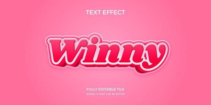 Free Vector gradient hot pink winny text effect