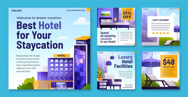 Gradient hotel facilities instagram posts