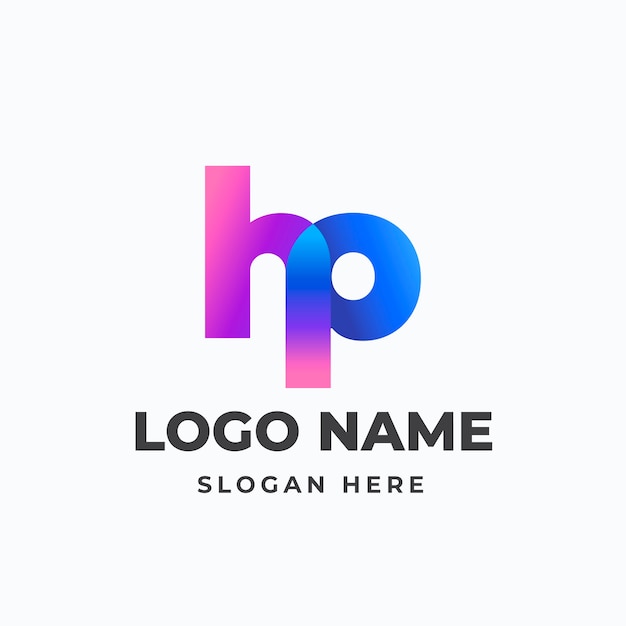 Gradient hp or ph logo template