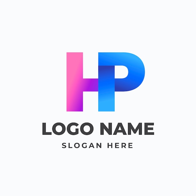 Gradient hp or ph logo template