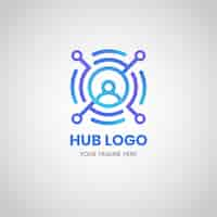 Vettore gratuito design del logo dell'hub sfumato