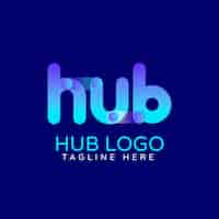 Free vector gradient hub logo design