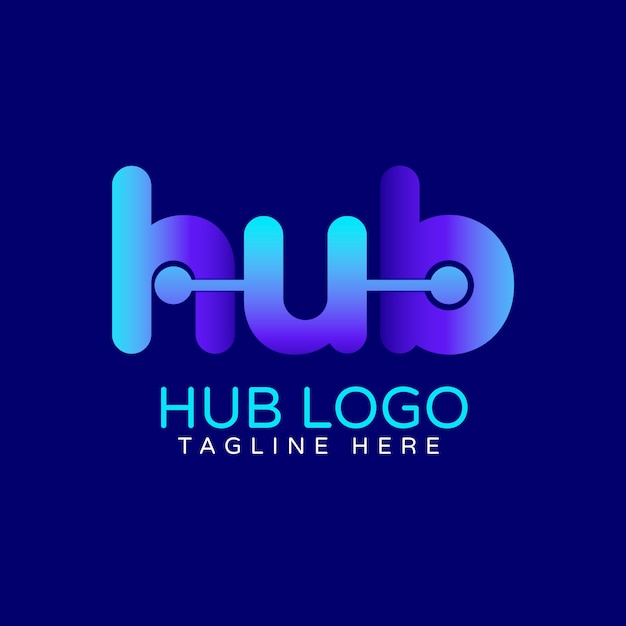 Vettore gratuito design del logo dell'hub sfumato