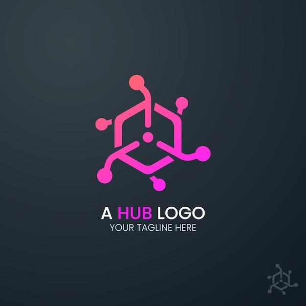 Vettore gratuito design del logo dell'hub sfumato
