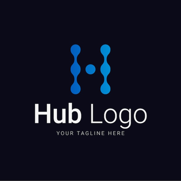 Free vector gradient hub logo design