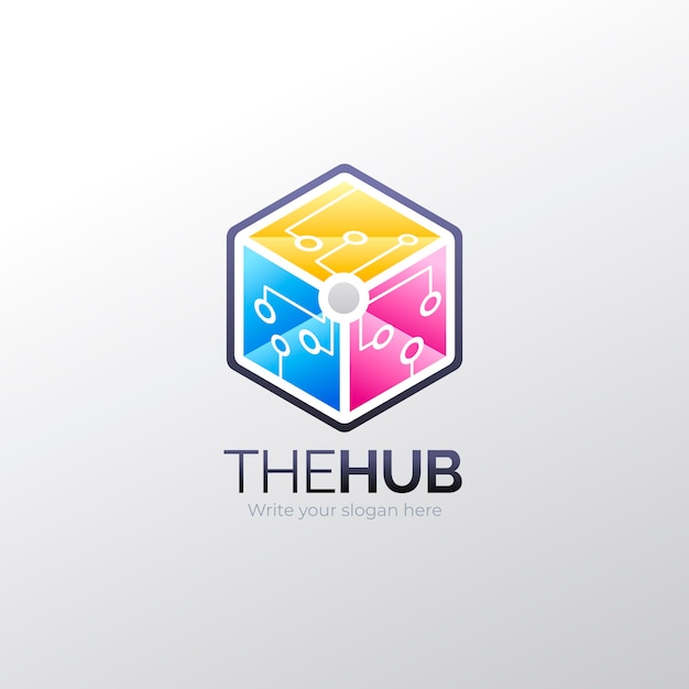 Gradient hub logo template