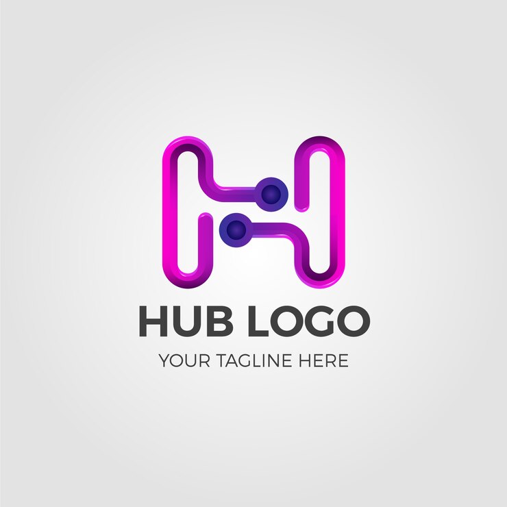 मुफ़्त वेक्टर gradient hub logo with tagline