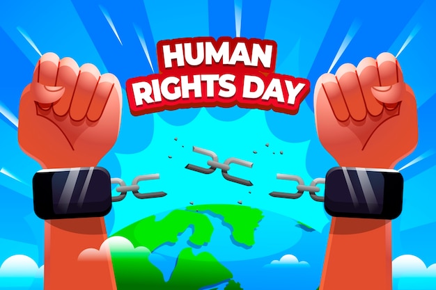 Free vector gradient human rights day background