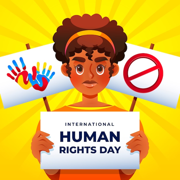 Free vector gradient human rights day illustration