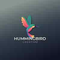 Free vector gradient hummingbird logo design