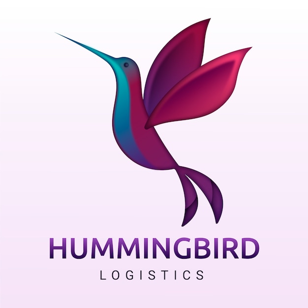 Free vector gradient hummingbird logo design