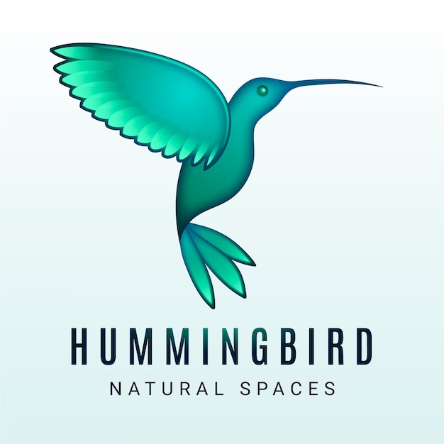 Бесплатное векторное изображение Градиентный дизайн логотипа колибри