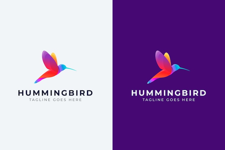 Free Vector gradient hummingbird logo design