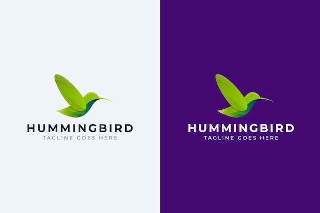 Free vector gradient hummingbird logo design