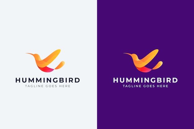 Gradient hummingbird logo design