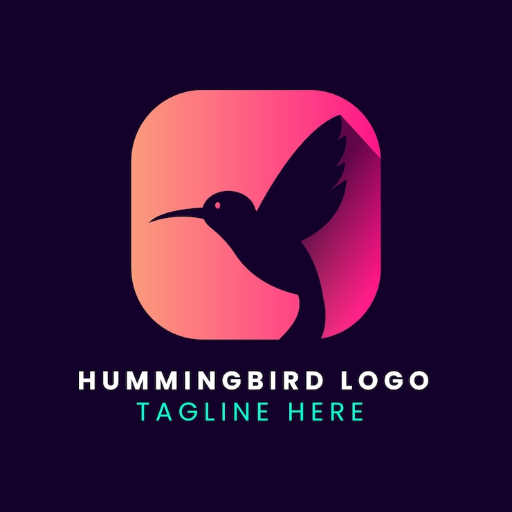 Free Vector gradient hummingbird logo design