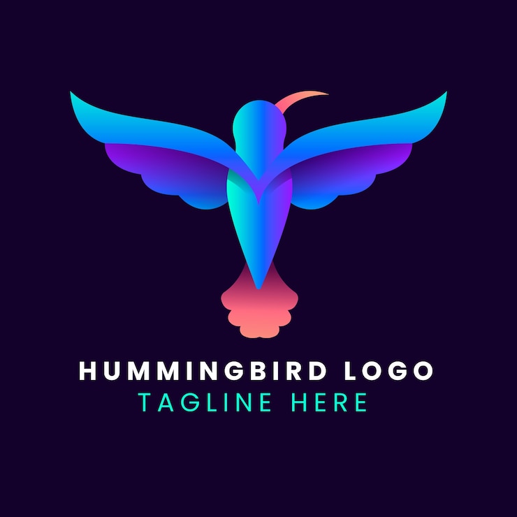 Free Vector gradient hummingbird logo design