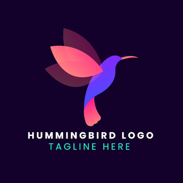 Free vector gradient hummingbird logo design