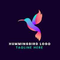 Free vector gradient hummingbird logo design