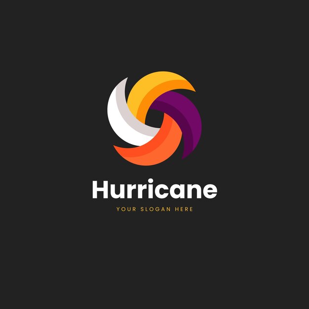 グラデーションハリケーンのロゴのテンプレート