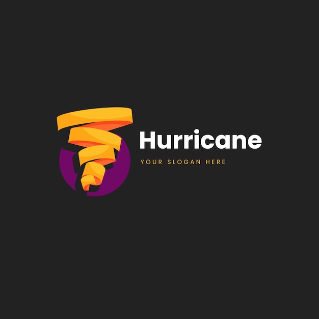 Free vector gradient hurricane logo template