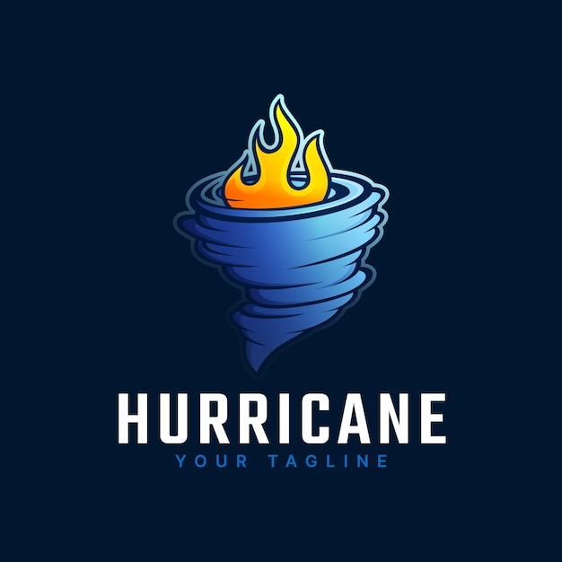 Vettore gratuito modello di logo di uragano sfumato