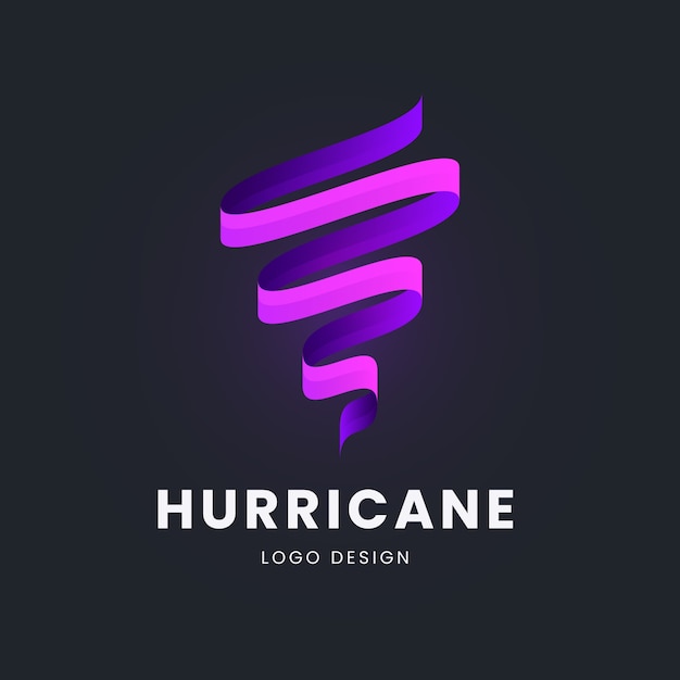 Free vector gradient hurricane logo template