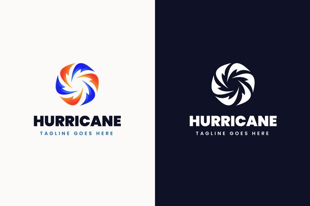 Gradient hurricane logo templates set