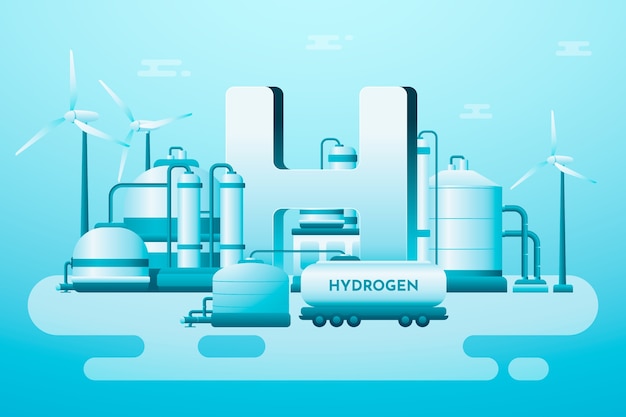 Gradient hydrogen illustration
