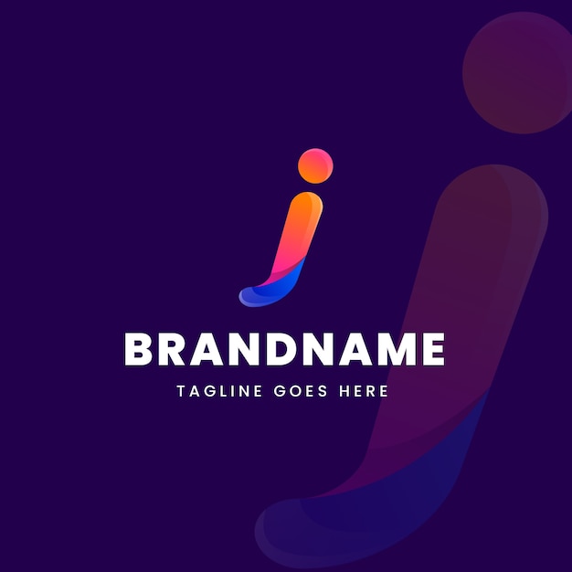 Gradient i letter logo template