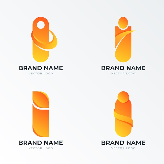 Gradient i letter logo template