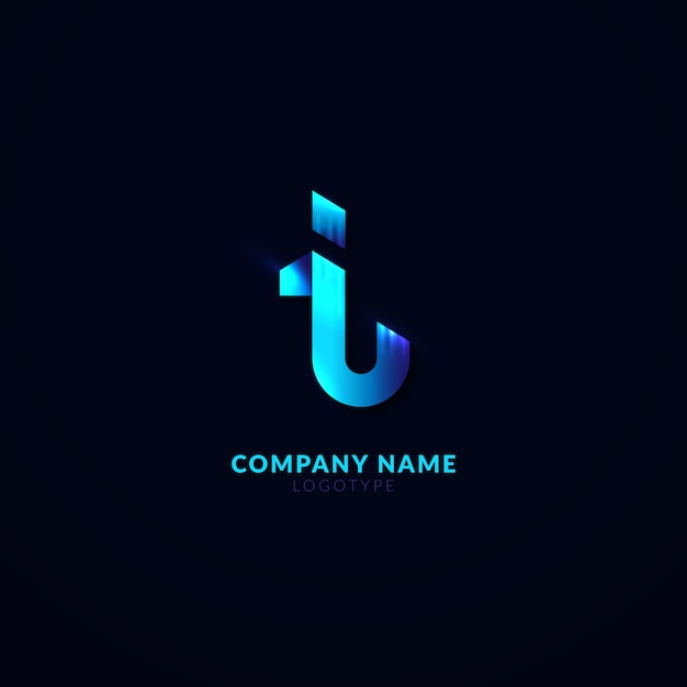 Gradient i letter logo