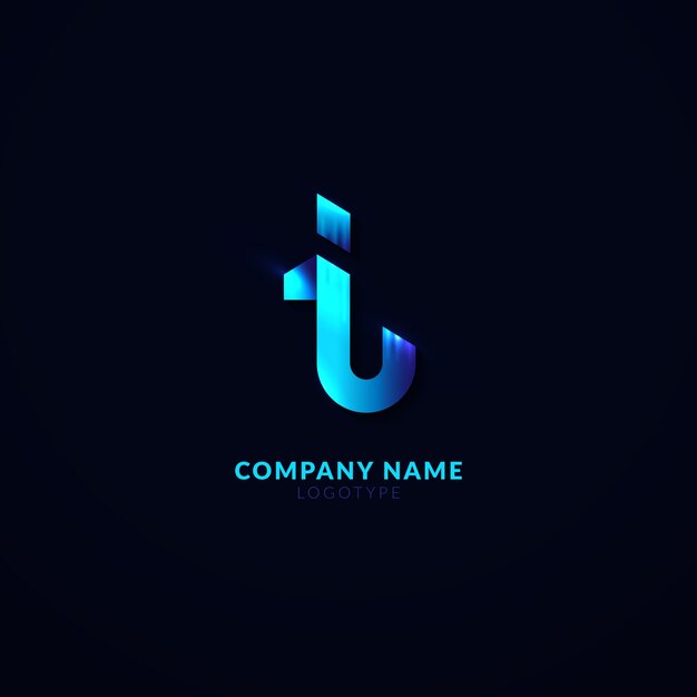 Gradient i letter logo