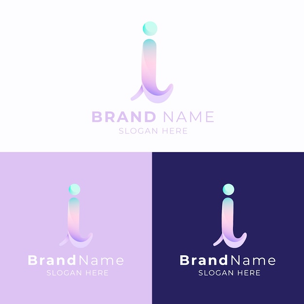 Free vector gradient i letter logo