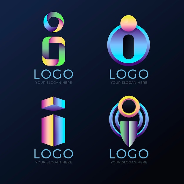 Free vector gradient i logo design template