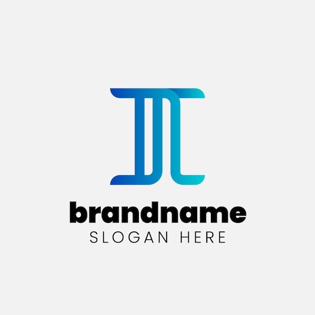 Gradient i logo design template