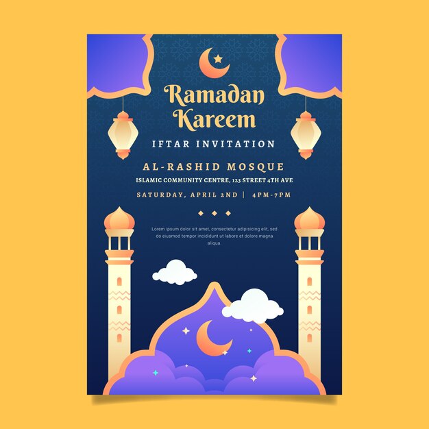 Gradient iftar invitation template