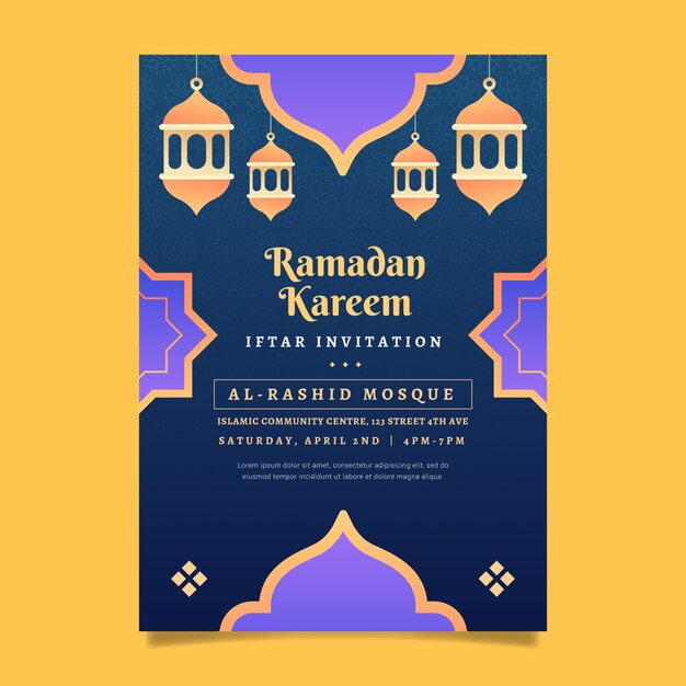 Gradient iftar invitation template