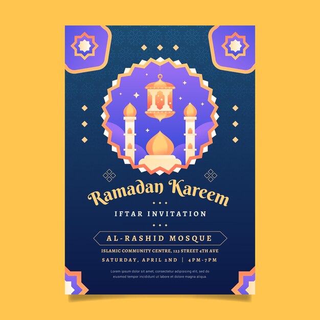 Gradient iftar invitation template