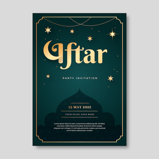 Gradient iftar invitation template