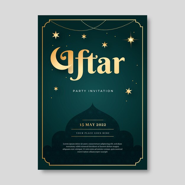 Gradient iftar invitation template