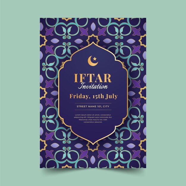 Gradient iftar invitation template