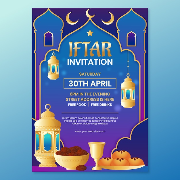 Gradient iftar invitation template