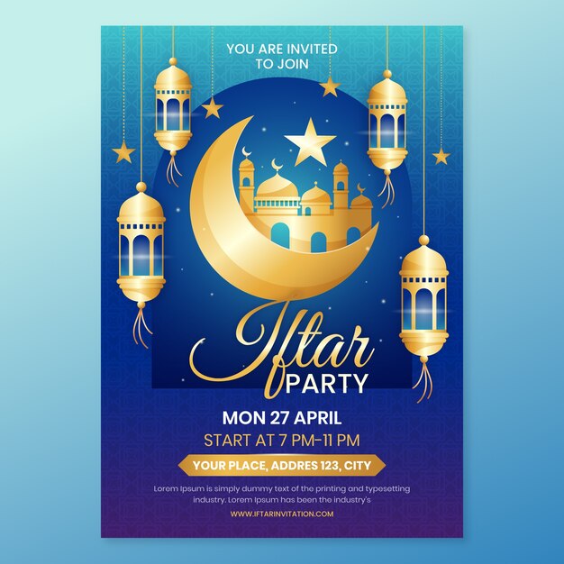 Gradient iftar invitation template