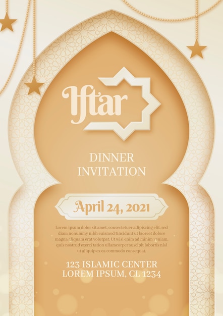 Free vector gradient iftar invitation template