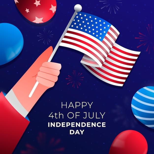 Gradient illustration for american 4th of july celebration