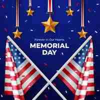 Free vector gradient illustration for american memorial day holiday